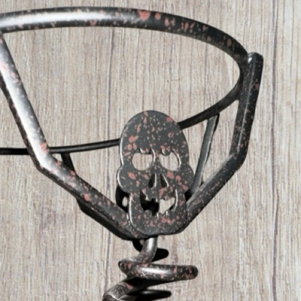 PartyLite Mr. Bones HALLOWEEN Aroma Melts Wax Warmer Retired P8603 Black Metal. - Picture 6 of 16